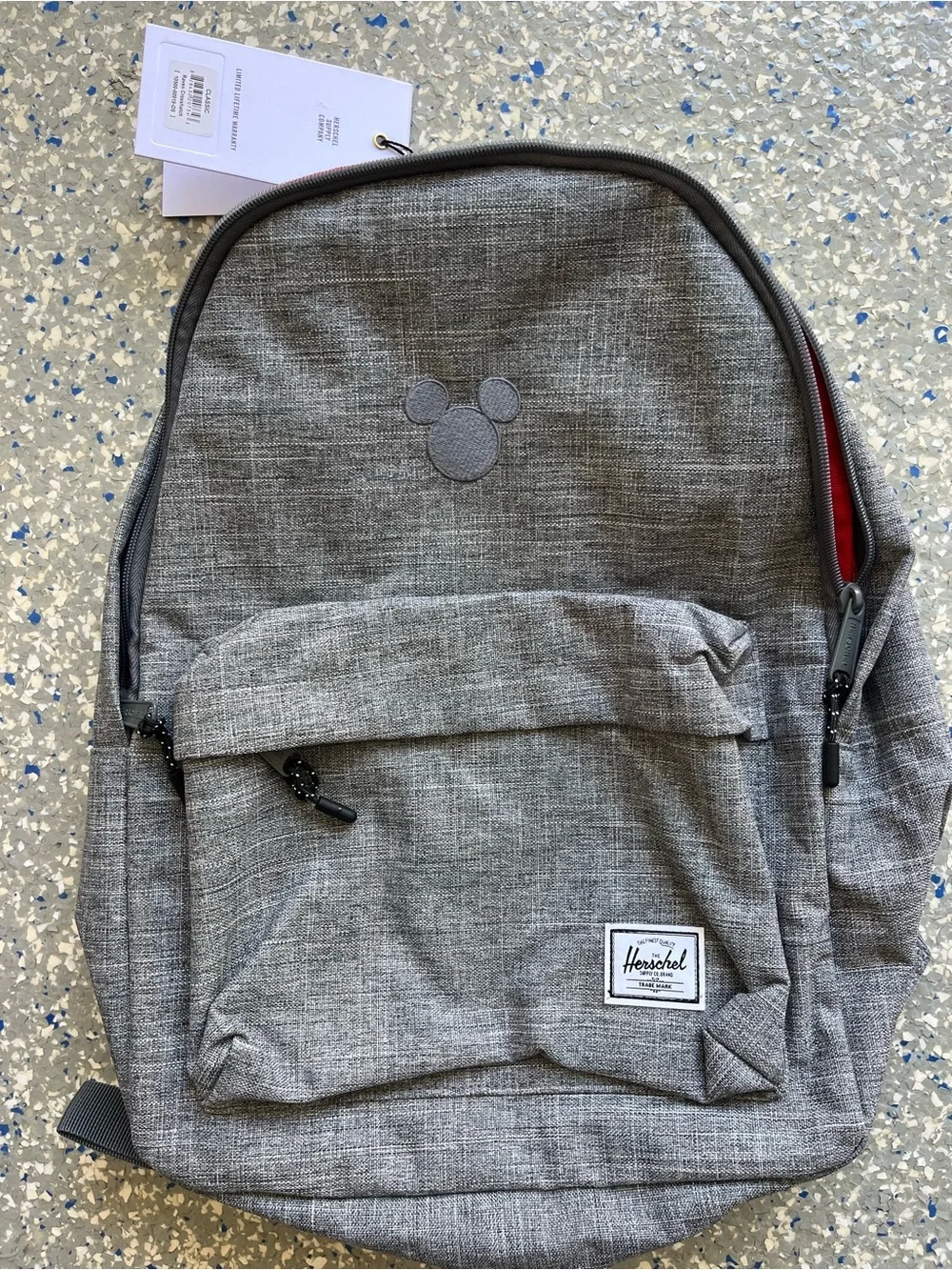 Herschel Supply Company x Disney | classic heather gray backpack | NWT